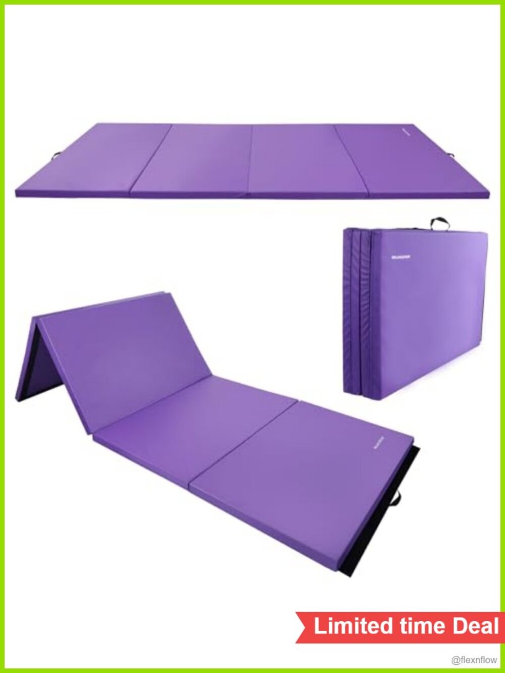 Folding Gymnastics Mat 8x4x2 Inches Thick Tumbling Mat with Handles Waterproof